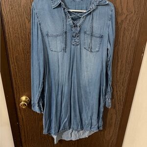 Denim Lace-Up Women's Dress